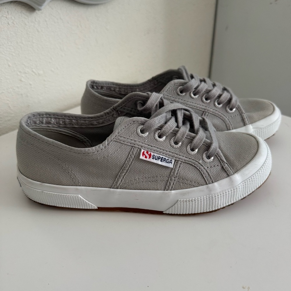 Superga Light Gray Lace-Up Sneakers